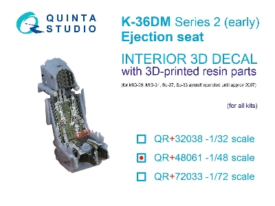 K-36dm Series2 (Early) Ejection Seat - For Mig-29, Mig-31, Su-27, Su-33 Aircraft Until 2007 (For All Kits) - zdjęcie 1