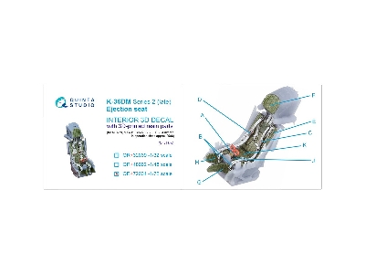 K-36dm Series2 (Late) Ejection Seat - For Mig-29, Mig-31, Su-27, Su-33, Su-34 Aircraft Since 2008 (For All Kits) - zdjęcie 6