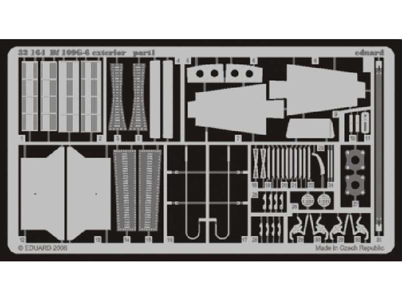 Bf 109G-6 exterior 1/32 - Hasegawa - blaszki - zdjęcie 1 Bf 109G-6 exterior 1/32 - Hasegawa - blaszki - zdjęcie 1