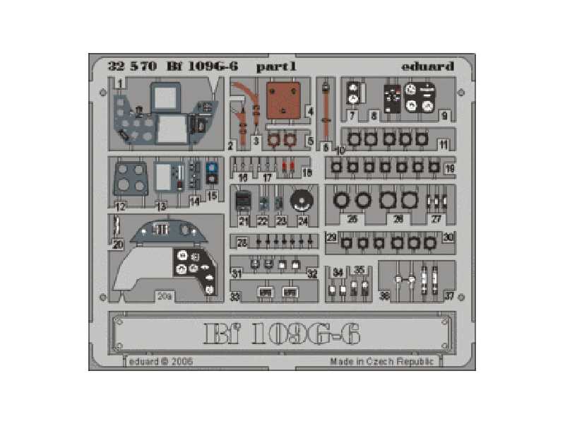  Bf 109G-6 interior 1/32 - Hasegawa - blaszki - zdjęcie 1