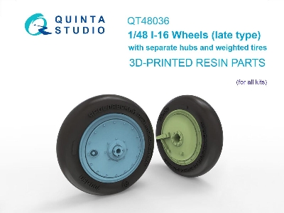 Polikarpov I-16 Wheels (Late Type) With Separate Hubs And Weighted Tires (For All Kits) - zdjęcie 1