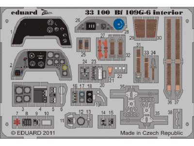  Bf 109G-6 interior S. A. 1/32 - Trumpeter - blaszki - zdjęcie 1