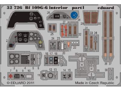  Bf 109G-6 interior S. A. 1/32 - Trumpeter - blaszki - zdjęcie 1