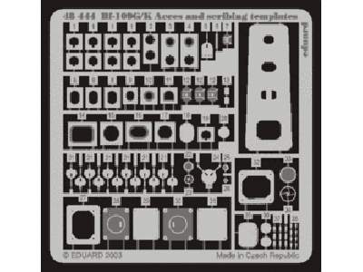  Bf 109G/ K access and scribing templates 1/48 - Hasegawa - blas - zdjęcie 1