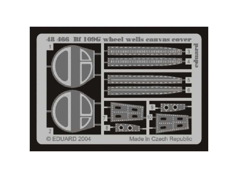  Bf 109G wheel wells canvas cover 1/48 - Hasegawa - blaszki - zdjęcie 1