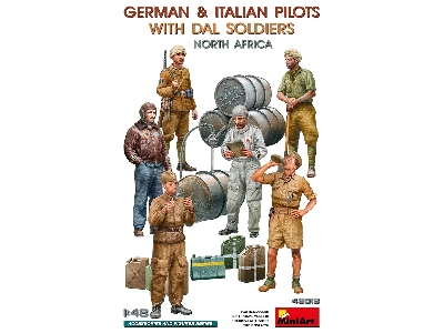 German & Italian Pilots With Dal Soldiers. North Africa - zdjęcie 1