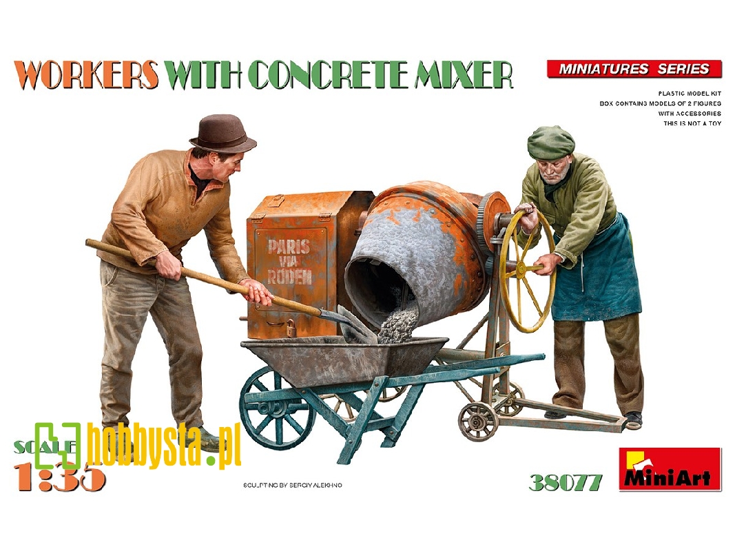 Workers With Concrete Mixer - zdjęcie 1 Workers With Concrete Mixer - zdjęcie 1