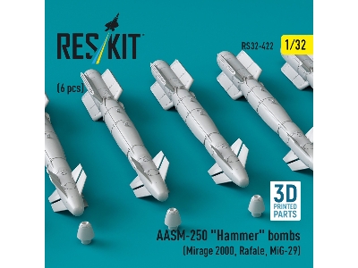 Aasm-250 'hammer' Bombs (6 Pcs) (Mirage 2000, Rafale, Mig-29) (3d Printed) - zdjęcie 2