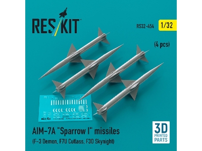 Aim-7a 'sparrow I' Missiles (4 Pcs) (F-3 Demon, F7u Cutlass, F3d Skynight) (3d Printed) - zdjęcie 1