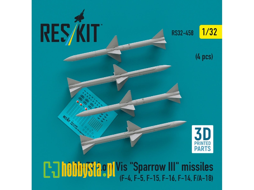 Aim-7f Low Vis 'sparrow Iii' Missiles (4 Pcs) (F-4, F-5, F-15, F-16, F-14, F/A-18) (3d Printed) - zdjęcie 1 Aim-7f Low Vis 'sparrow Iii' Missiles (4 Pcs) (F-4, F-5, F-15, F-16, F-14, F/A-18) (3d Printed) - zdjęcie 1
