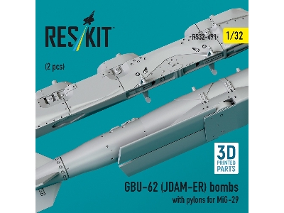 Gbu-62 (Jdam-er) Bombs With Pylons For Mig-29 (2pcs) (3d Printed) - zdjęcie 3