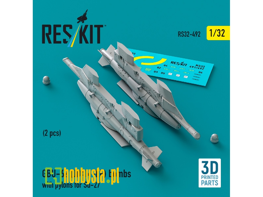 Gbu-62 (Jdam-er) Bombs With Pylons For Su-27 (2pcs) (3d Printed) - zdjęcie 1 Gbu-62 (Jdam-er) Bombs With Pylons For Su-27 (2pcs) (3d Printed) - zdjęcie 1