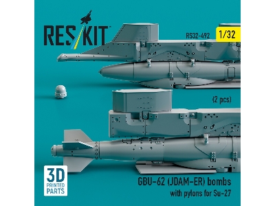 Gbu-62 (Jdam-er) Bombs With Pylons For Su-27 (2pcs) (3d Printed) - zdjęcie 2