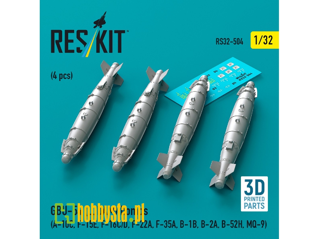 Gbu-54 (Ljdam) Bombs (4pcs) (A-10c, F-15e, F-16c/D, F-22a, F-35a, B-1b, B-2a, B-52h, Mq-9) (3d Printed) - zdjęcie 1 Gbu-54 (Ljdam) Bombs (4pcs) (A-10c, F-15e, F-16c/D, F-22a, F-35a, B-1b, B-2a, B-52h, Mq-9) (3d Printed) - zdjęcie 1