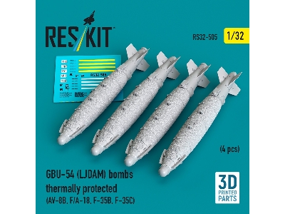 Gbu-54 (Ljdam) Bombs Thermally Protected (4pcs) (Av-8b, F/A-18, F-35b, F-35c) (3d Printed) - zdjęcie 1