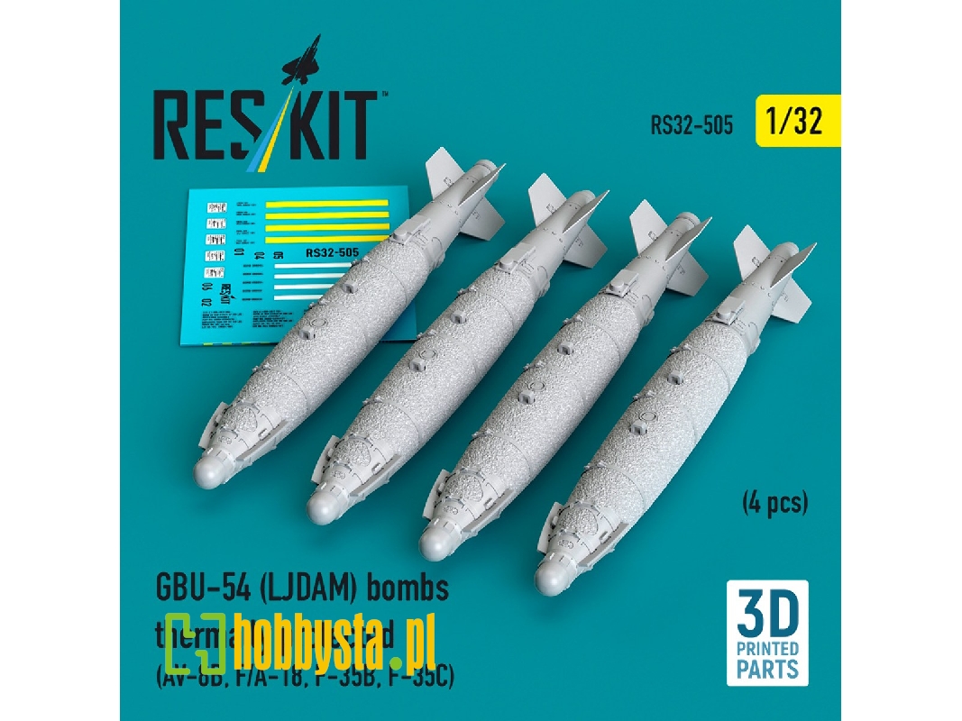 Gbu-54 (Ljdam) Bombs Thermally Protected (4pcs) (Av-8b, F/A-18, F-35b, F-35c) (3d Printed) - zdjęcie 1 Gbu-54 (Ljdam) Bombs Thermally Protected (4pcs) (Av-8b, F/A-18, F-35b, F-35c) (3d Printed) - zdjęcie 1