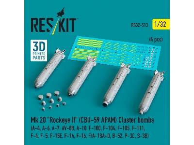 Mk 20 'rockeye Ii' (Cbu-59 Apam) Cluster Bombs (A-4, A-6, A-7, Av-8b, A-10, F-100, F-104, F-105, F-111, F-4, F-5, F-15e, F-14, F