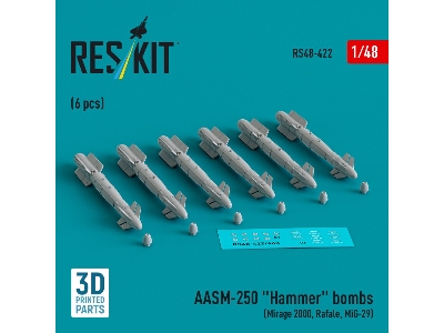 Aasm-250 'hammer' (6 Pcs) (Mirage 2000, Rafale, Mig-29) (3d Printed) - zdjęcie 1