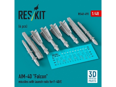 Aim-4d 'falcon' Missiles With Launch Rails For F-4d/E (4pcs) (3d Printed) - zdjęcie 1