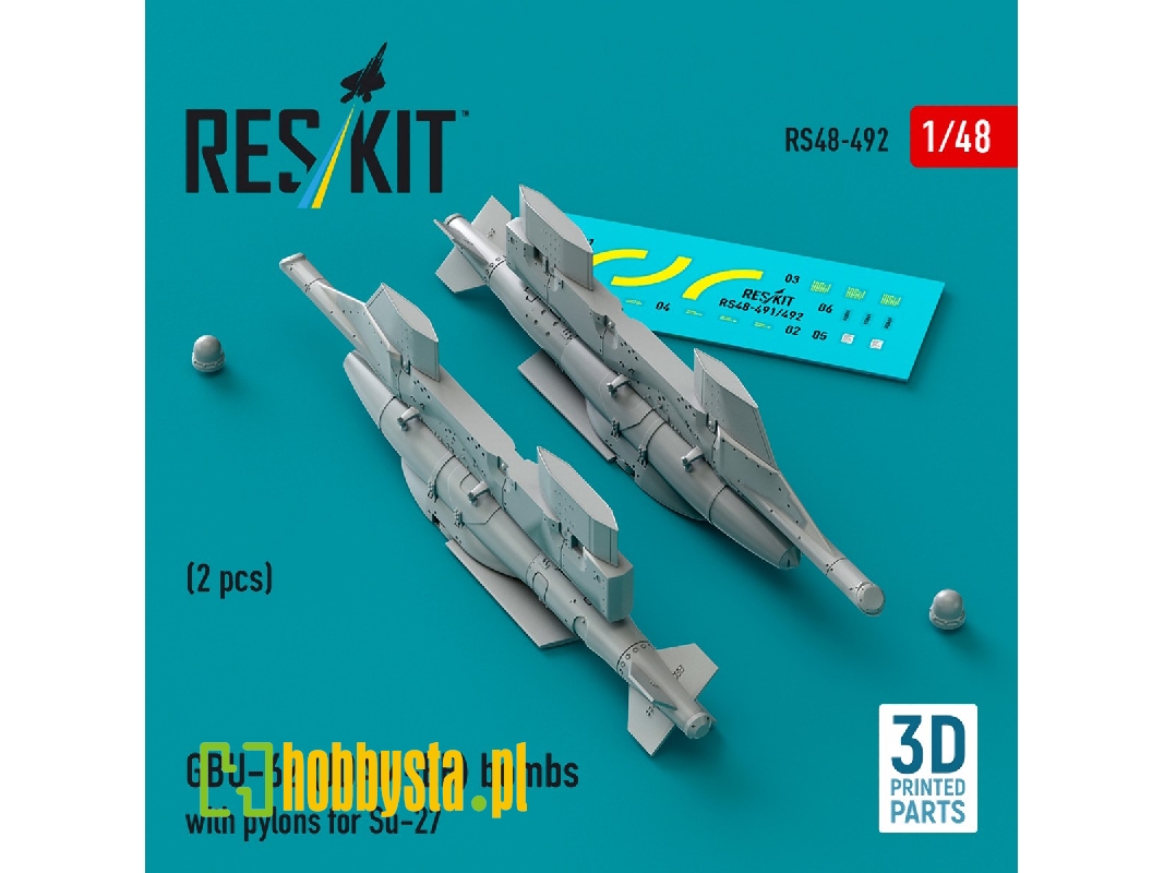 Gbu-62 (Jdam-er) Bombs With Pylons For Su-27 (2pcs) (3d Printed) - zdjęcie 1 Gbu-62 (Jdam-er) Bombs With Pylons For Su-27 (2pcs) (3d Printed) - zdjęcie 1