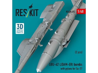 Gbu-62 (Jdam-er) Bombs With Pylons For Su-27 (2pcs) (3d Printed) - zdjęcie 2