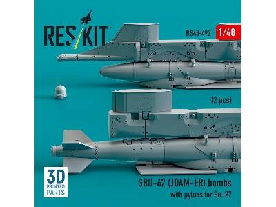 Gbu-62 (Jdam-er) Bombs With Pylons For Su-27 (2pcs) (3d Printed) - zdjęcie 3