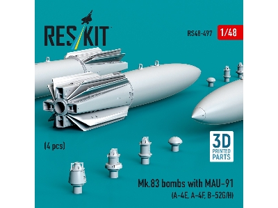 Mk.83 Bombs With Mau-91 (4pcs) (A-4e, A-4f, B-52g/H) (3d Printed) - zdjęcie 2