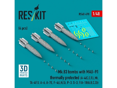 Mk.83 Bombs With Mau-91 Thermally Protected (4pcs) (A-4(C, E, F, L, M), Ta-4f/J, A-6, A-7e, F-4(J, N, S), P-3, S-3, F/A-18(A, B,