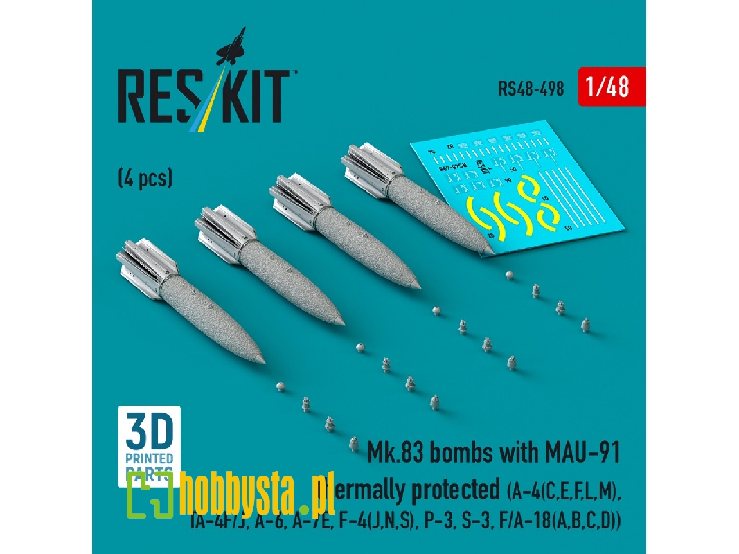 Mk.83 Bombs With Mau-91 Thermally Protected (4pcs) (A-4(C, E, F, L, M), Ta-4f/J, A-6, A-7e, F-4(J, N, S), P-3, S-3, F/A-18(A, B,
