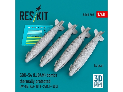 Gbu-54 (Ljdam) Bombs Thermally Protected (4pcs) (Av-8b, F/A-18, F-35b, F-35c) (3d Printed) - zdjęcie 1
