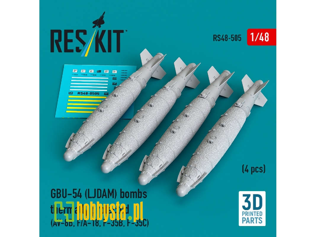 Gbu-54 (Ljdam) Bombs Thermally Protected (4pcs) (Av-8b, F/A-18, F-35b, F-35c) (3d Printed) - zdjęcie 1 Gbu-54 (Ljdam) Bombs Thermally Protected (4pcs) (Av-8b, F/A-18, F-35b, F-35c) (3d Printed) - zdjęcie 1