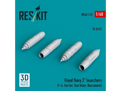 Royal Navy 2" Launchers (4pcs) (F-4, Harrier, Sea Vixen, Buccaneer) (3d Printed) - zdjęcie 1