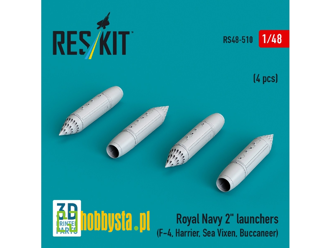 Royal Navy 2" Launchers (4pcs) (F-4, Harrier, Sea Vixen, Buccaneer) (3d Printed) - zdjęcie 1 Royal Navy 2" Launchers (4pcs) (F-4, Harrier, Sea Vixen, Buccaneer) (3d Printed) - zdjęcie 1
