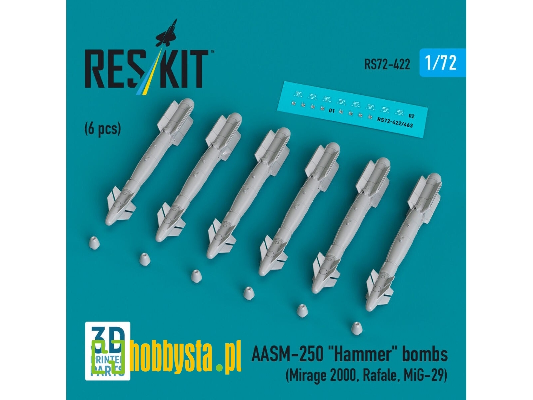 Aasm-250 'hammer' (6 Pcs) (Mirage 2000, Rafale, Mig-29) (3d Printed) - zdjęcie 1