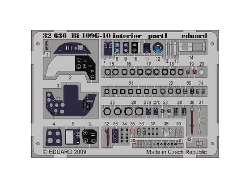  Bf 109G-10 interior 1/32 - Hasegawa - blaszki - zdjęcie 1