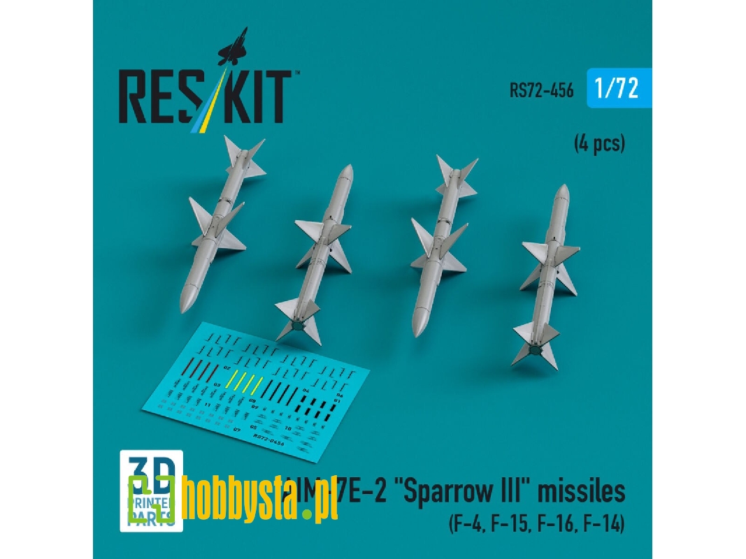 Aim-7e-2 'sparrow Iii' Missiles (4 Pcs) (F-4, F-15, F-16, F-14) (3d Printed) - zdjęcie 1 Aim-7e-2 'sparrow Iii' Missiles (4 Pcs) (F-4, F-15, F-16, F-14) (3d Printed) - zdjęcie 1