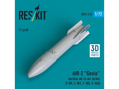 Air-2 'genie' Nuclear Air-to-air Rocket (1 Pc) (F-89, F-101, F-102, F-106) (3d Printed) - zdjęcie 1
