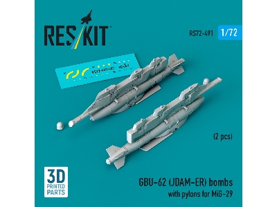 Gbu-62 (Jdam-er) Bombs With Pylons For Mig-29 (2pcs) (3d Printed) - zdjęcie 1