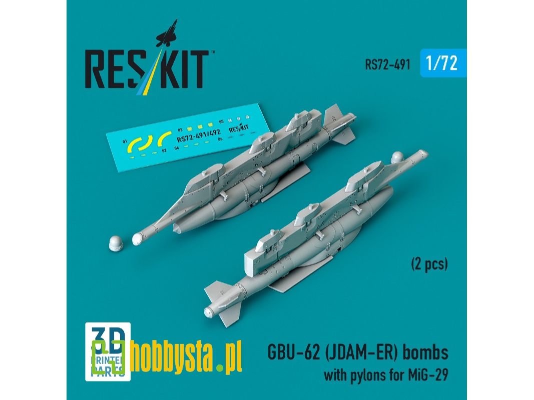 Gbu-62 (Jdam-er) Bombs With Pylons For Mig-29 (2pcs) (3d Printed) - zdjęcie 1 Gbu-62 (Jdam-er) Bombs With Pylons For Mig-29 (2pcs) (3d Printed) - zdjęcie 1