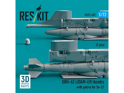 Gbu-62 (Jdam-er) Bombs With Pylons For Su-27 (2pcs) (3d Printed) - zdjęcie 2