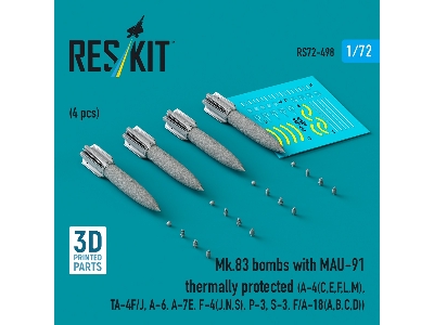 Mk.83 Bombs With Mau-91 Thermally Protected (4pcs) (A-4(C, E, F, L, M), Ta-4f/J, A-6, A-7e, F-4(J, N, S), P-3, S-3, F/A-18(A, B,