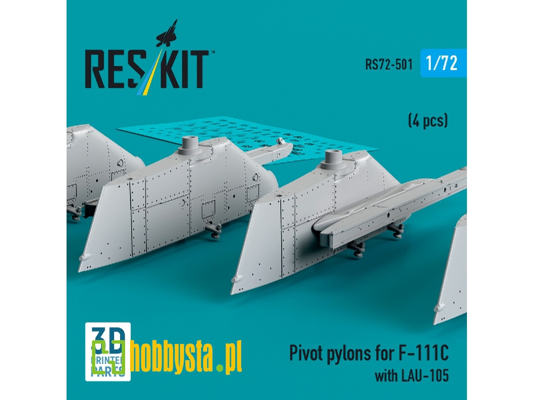 Pivot Pylons For F-111c With Lau-105 (4pcs) (3d Printed) - zdjęcie 1 Pivot Pylons For F-111c With Lau-105 (4pcs) (3d Printed) - zdjęcie 1