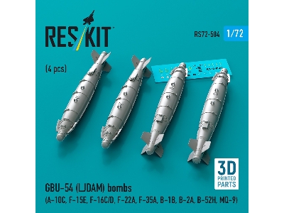 Gbu-54 (Ljdam) Bombs (4pcs) (A-10c, F-15e, F-16c/D, F-22a, F-35a, B-1b, B-2a, B-52h, Mq-9) (3d Printed) - zdjęcie 1