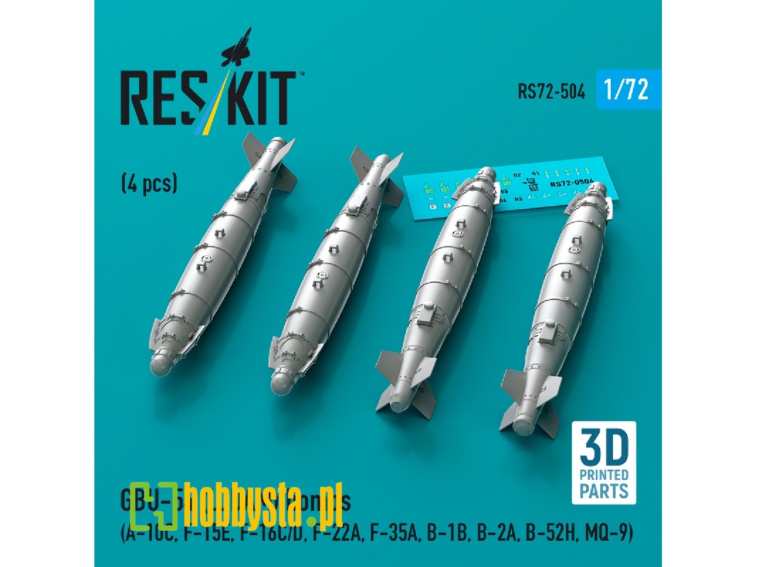 Gbu-54 (Ljdam) Bombs (4pcs) (A-10c, F-15e, F-16c/D, F-22a, F-35a, B-1b, B-2a, B-52h, Mq-9) (3d Printed) - zdjęcie 1 Gbu-54 (Ljdam) Bombs (4pcs) (A-10c, F-15e, F-16c/D, F-22a, F-35a, B-1b, B-2a, B-52h, Mq-9) (3d Printed) - zdjęcie 1