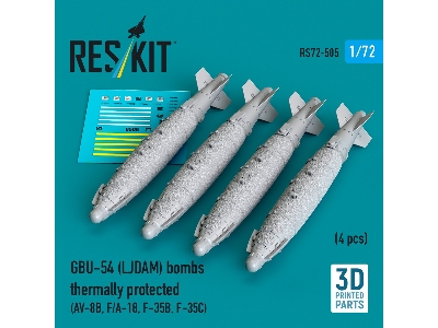 Gbu-54 (Ljdam) Bombs Thermally Protected (4pcs) (Av-8b, F/A-18, F-35b, F-35c) (3d Printed) - zdjęcie 1