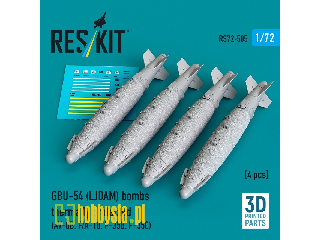 Gbu-54 (Ljdam) Bombs Thermally Protected (4pcs) (Av-8b, F/A-18, F-35b, F-35c) (3d Printed) - zdjęcie 1