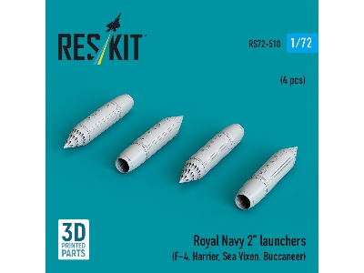 Royal Navy 2" Launchers (4pcs) (F-4, Harrier, Sea Vixen, Buccaneer) (3d Printed) - zdjęcie 1