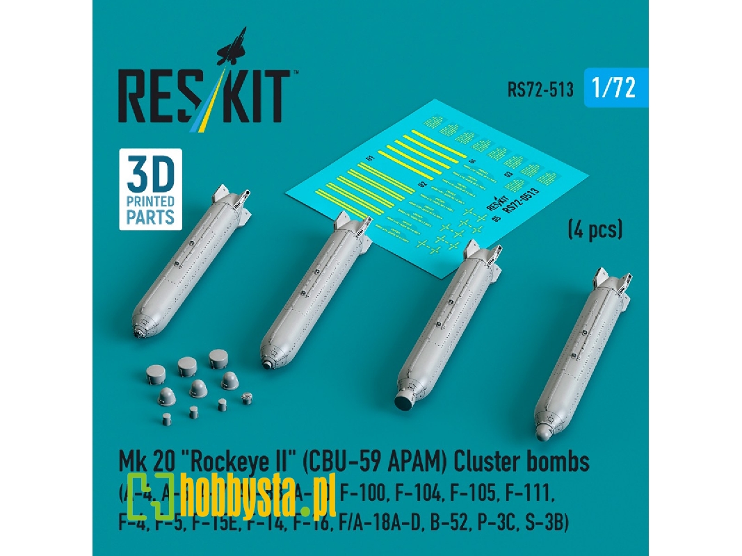 Mk 20 'rockeye Ii' (Cbu-59 Apam) Cluster Bombs (A-4, A-6, A-7, Av-8b, A-10, F-100, F-104, F-105, F-111, F-4, F-5, F-15e, F-14, F Mk 20 'rockeye Ii' (Cbu-59 Apam) Cluster Bombs (A-4, A-6, A-7, Av-8b, A-10, F-100, F-104, F-105, F-111, F-4, F-5, F-15e, F-14, F