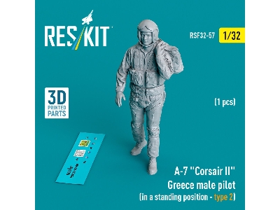 A-7 'corsair Ii' Greece Male Pilot (In A Standing Position - Type 2) (1 Pc) (3d Printed) - zdjęcie 1