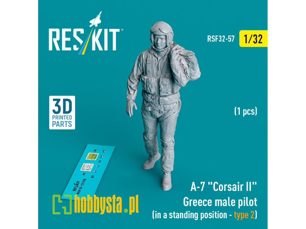 A-7 'corsair Ii' Greece Male Pilot (In A Standing Position - Type 2) (1 Pc) (3d Printed) - zdjęcie 1
